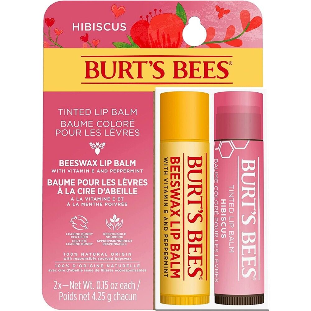 Original Beeswax Lip Balm and Hibiscus Tinted Lip Balm Gift Set - Bellso